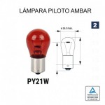 Lámpara 1 Polo PY21 12V 21W AMBAR (BA15s) 10 UNDS