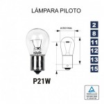 Lámpara 1 Polo P21W 12V 21W (BA15s) 10 UNDS